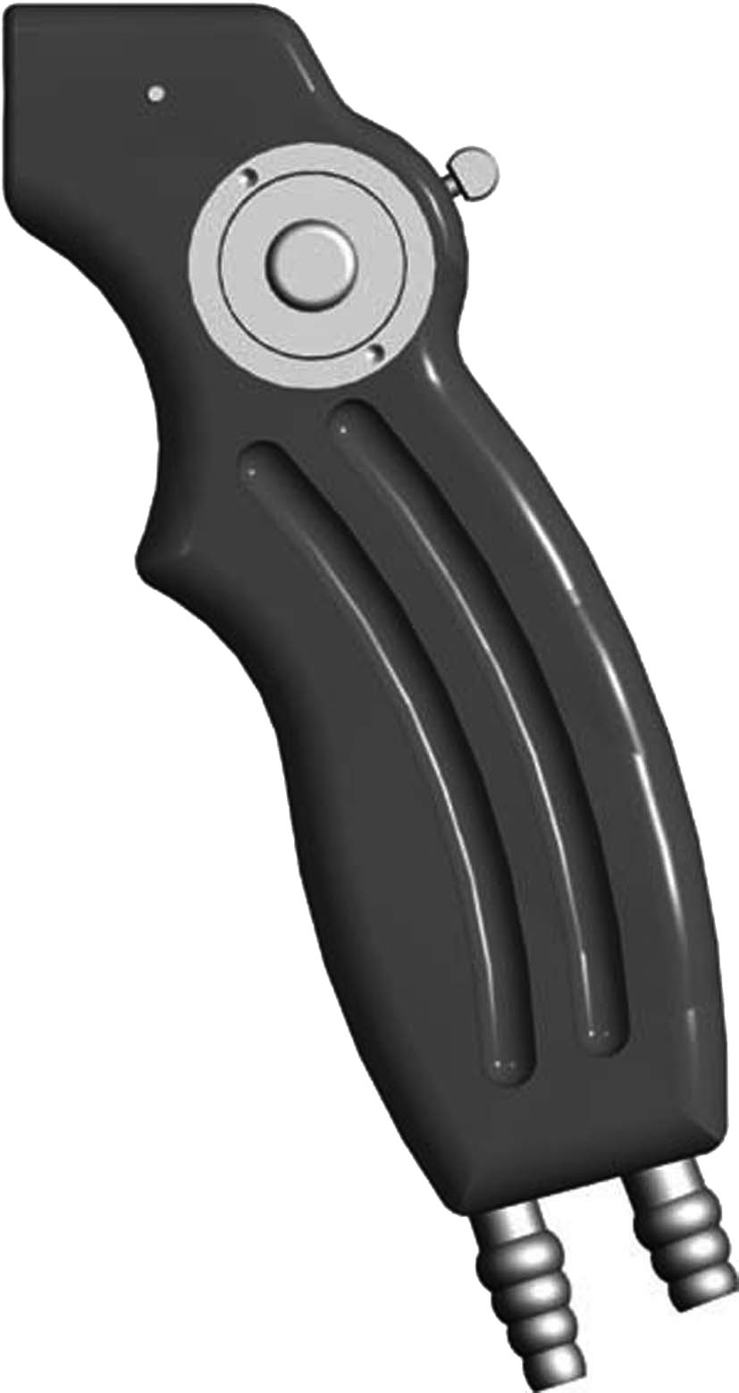 SUCTION-IRRIGATION PISTOL HANDLE WITH 2- WAY SLIDING VALVE AND TUBE CONNECTIONS 