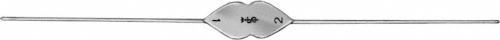 BOWMAN Probe, straight, 130 mm (5 1/8"), diam. 0,70 mm, 0,80 mm, double ended, Fig. 00/0, german silver