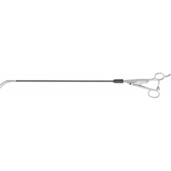SATINSKY ADTEC MONOPOLAR Atraumatic Vascular Clamp, angled, 310 mm, diam. 5 mm, toothing De Bakey, jaw length: 38 mm, short, single action, consisting of PM711R, PM957R, PM973R, reusable