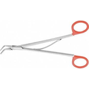 Clip Applier Forceps, single-fire, 65 °, angled, 203 mm (8"), Size L, orange, non-sterile, reusable, to be used with: PL561T