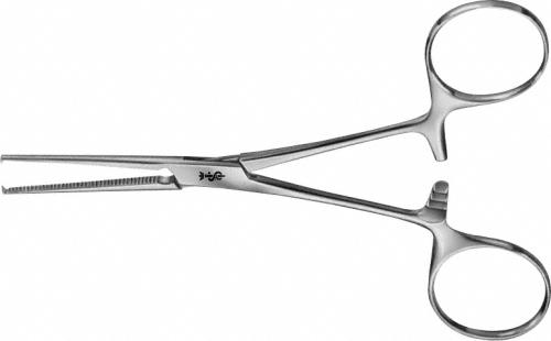 KOCHER Hemostatic Forceps, straight, 130 mm (5 1/8"), delicate, toothed (1x2), non-sterile, reusable