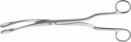 SAENGER Placenta And Abortus Forceps, curved, 285 mm (11 1/4"), toothed, screw lock, non-sterile, reusable