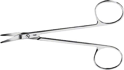 GRAEFE Iris Scissors, angled on flat, 100 mm (4"), delicate pattern, blunt/blunt, non-sterile, reusable