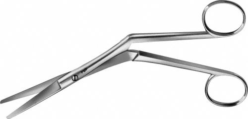 HEYMANN Nasal Scissors, straight, 190 mm (7 1/2"), knee bent, blunt/blunt, non-sterile, reusable