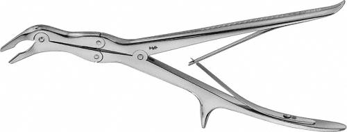 ECHLIN Bone Rongeur, angled to side, 230 mm (9"), double action, jaw length: 10 mm, jaw width: 2 mm