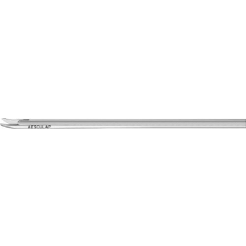 MINOP INVENT Micro scissors, w/o HF connection, curved to right, working length: 290 mm (11 1/2"), vertical cutting, blunt/blunt, ring handle, single action, non-sterile, reusable, to be used with: FH620R