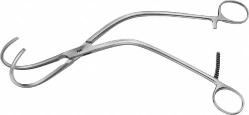 WEBER ATRAUMATA Vascular Clamp, curved to left, 260 mm (10 1/4"), toothing DE BAKEY, jaw length: 113 mm , width: 52 mm, non-sterile reusable