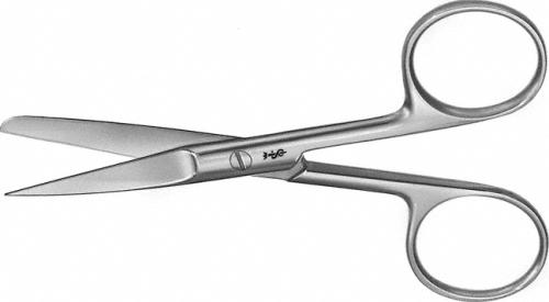Surgical Scissors, straight, 105 mm (4 1/8"), standard, sharp/blunt, non-sterile, reusable