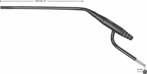 LANDOLT Coagulation-Suction Cannula, curved, 150 mm, working length: 150 mm (6"), diam. 5 mm, insulated, non-sterile, reusable, for suction hose 7,5 - 12 mm