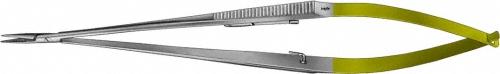 CASTROVIEJO DUROGRIP TC Micro Needle Holder, straight, 180 mm (7"), with 0.2 mm pitch of serration, spring type, flat handle, with ratchet, suture 6/0 - 10/0, non-sterile, reusable