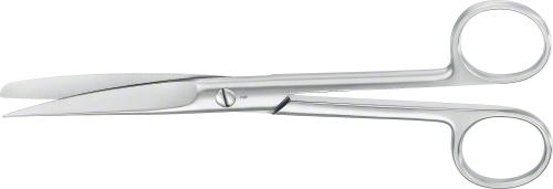 Surgical Scissors, curved, 165 mm (6 1/2"), standard, sharp/blunt, non-sterile, reusable