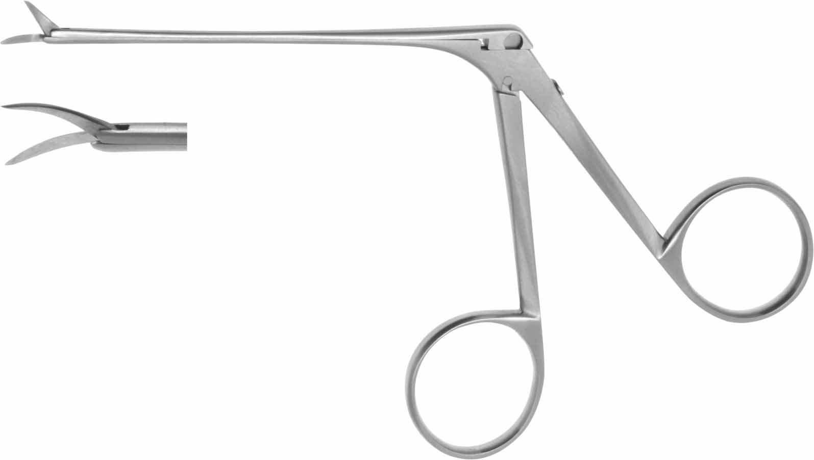 SHEA-BELLUCCI MICRO EAR SCISSORS 80MM, CURVED LEFT, BLADES 7MM 