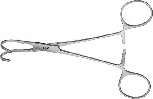 COOLEY-BECK ATRAUMATA Vascular Clamp, strongly curved, 150 mm (6"), pediatric pattern, toothing COOLEY, jaw length: 56 mm , width: 25 mm, non-sterile, reusable