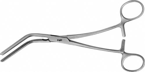 MORRIS ATRAUMATA Aorta Clamp, angled, 70 °, 175 mm (6 7/8"), toothing DE BAKEY, 2 x 3 lines of teeth, jaw length: 93 mm , non-sterile, reusable