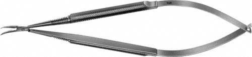 REILL Micro Needle Holder, curved, 150 mm (6"), smooth, spring type, round handle, without ratchet, suture 9/0 - 11/0, non-sterile, reusable