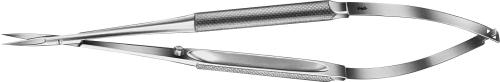 Micro scissors, straight, 145 mm (5 3/4"), sharp/sharp, round handle, non-sterile, reusable