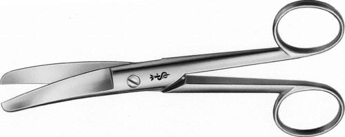 Surgical Scissors, curved, 160 mm (6 1/4"), heavy pattern, blunt/blunt, non-sterile, reusable