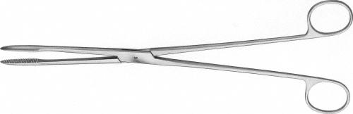 MAIER Dressing Forceps, straight, 265 mm (10 1/2"), serrated, box lock, without ratchet, non-sterile, reusable