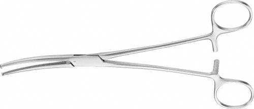 KOCHER-OCHSNER Hemostatic Forceps, curved, 185 mm (7 1/4"), toothed (1x2), non-sterile, reusable