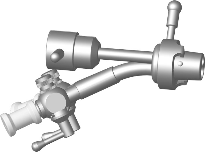 TELESCOPE BRIDGE WITH 2 INSTRUMENT CHANNELS, LOCKABLE 