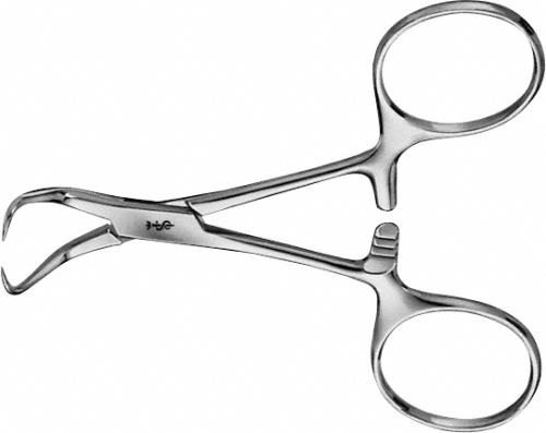 BACKHAUS Towel Clamp, curved, 90 mm (3 1/2"), sharp, non-sterile, reusable