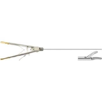 TUNGSTENGRIP NEEDLEHOLDER Ø3MM,CVD RIGHT AXIAL HANDLE, RATCHET, IRRIGATION PORT NOT DETACHABLE, 450MM, GRIP 0.4