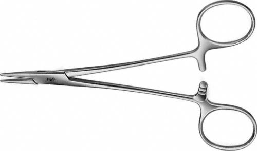 HALSEY Needleholder, straight, 130 mm (5 1/8"), smooth, non-sterile, reusable