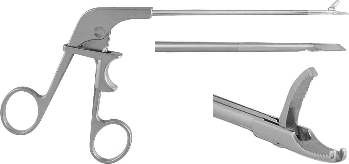 GRASPING FORCEPS 1 X 2, STRAIGHT, 95MM LONG WITH LOCK HANDLE 