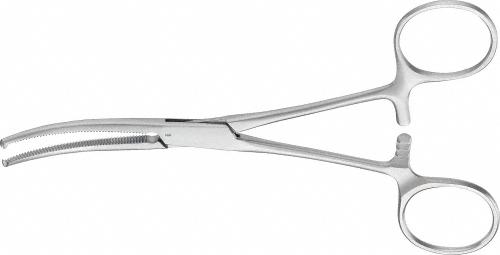 KOCHER Hemostatic Forceps, curved, 150 mm (6"), toothed (1x2), non-sterile, reusable