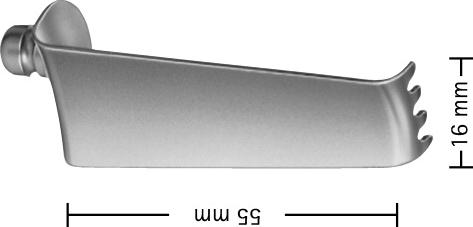 CLOWARD Retractor Blade, 4 prongs, blunt, depth: 55 mm, width: 16 mm, non-sterile, reusable