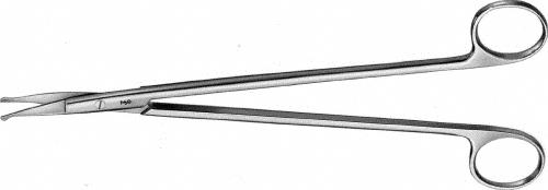 STRULLY Vascular Scissors, curved, 220 mm (8 3/4"), 2 blades probe pointed, non-sterile, reusable