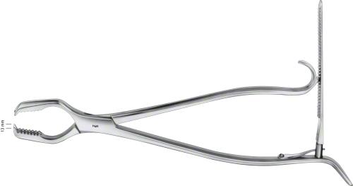 LANE Bone Holding Forceps, 320 mm (12 1/2"), with ratchet fixation, width: 13 mm, non-sterile, reusable