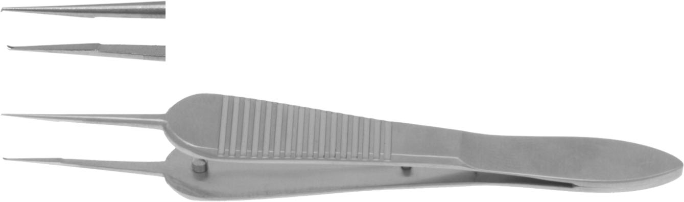 PAUFIQUE SUTURE FORCEPS 90MM 1X2 TEETH 0,3MM WITH PLATFORM SERRATED HANDLE