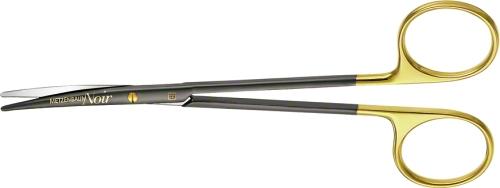 METZENBAUM (BABY) NOIR WAVECUT TC Dissecting Scissors, curved, 145 mm (5 3/4"), delicate pattern, wave cut, blunt/blunt, black, non-sterile, reusable