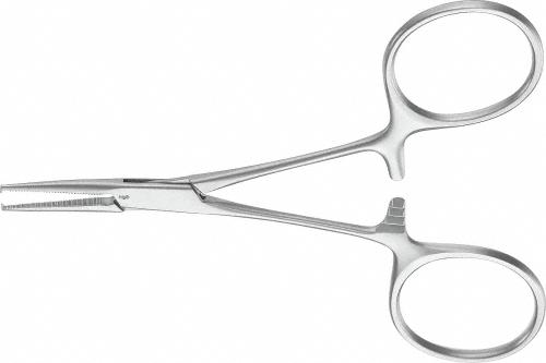MOSQUITO (HARTMANN) Hemostatic Forceps, straight, 100 mm (4"), delicate, toothed (1x2), non-sterile, reusable
