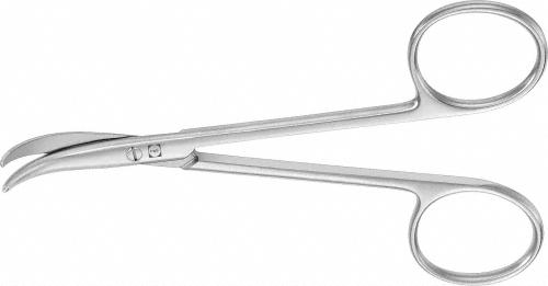 FOMON Nasal Scissors, strongly curved, 115 mm (4 1/2"), blunt/blunt, non-sterile, reusable