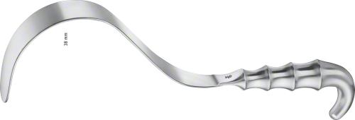 DEAVER Retractor, 310 mm (12 1/4"), with finger grip handle, Fig. 3, width: 38 mm, non-sterile, reusable