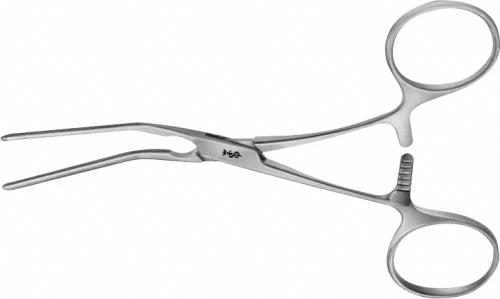 CASTANEDA ATRAUMATA Vascular Clamp, angled, 30 °, 120 mm (4 3/4"), toothing DE BAKEY, jaw length: 48 mm , width: 33 mm, non-sterile reusable