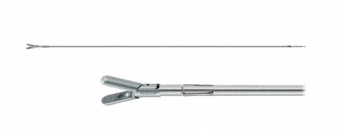 ADTEC MONOPOLAR Grasping Forceps, jaw inserts, straight, 420 mm (16 1/2"), diam. 5 mm, serrated, jaw with longitudinal groove, blunt, double action, non-sterile, reusable