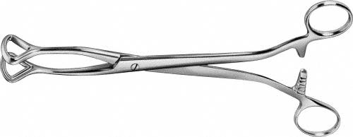 LUER Haemorrhoidal Clamp, straight, 245 mm (9 3/4"), heart-shaped, screw lock, non-sterile, reusable