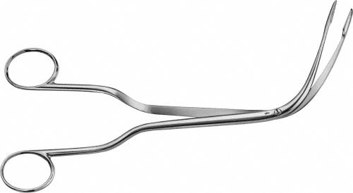 FRAENKEL Laryngeal Polypus Forceps, curved to sickle, 205 mm (8"), non-sterile, reusable