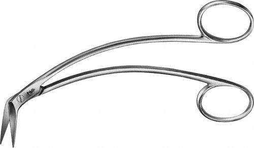 FAVOLORO Vascular Scissors, curved to left, 45 °, 140 mm (5 1/2"), sharp/sharp, non-sterile, reusable