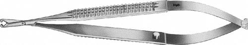 BIEMER Vein Scissors, straight, 130 mm (5 1/8"), with eye for vein, blunt/blunt, flat handle, cross serration, non-sterile, reusable