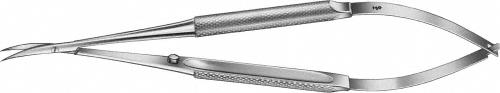 Micro scissors, curved, 145 mm (5 3/4"), sharp/sharp, round handle, non-sterile, reusable
