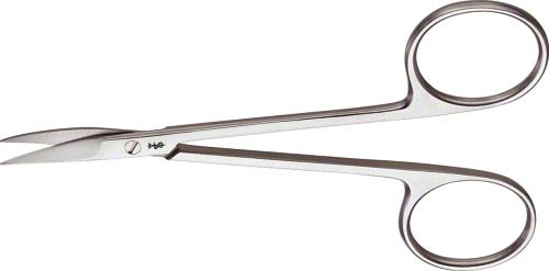 Delicate Scissors, curved, 110 mm (4 1/4"), delicate pattern, sharp/sharp, non-sterile, reusable
