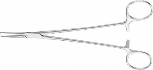 HALSTED Hemostatic Forceps, straight, 185 mm (7 1/4"), delicate, toothed (1x2), non-sterile, reusable