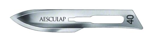 Scalpel Blades, double cutting, Fig. 40, carbon steel, sterile, disposable, dispenser packaging, package of 100 pieces
