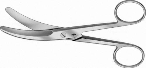 Umbilical Scissors, curved to side, 135 mm (5 1/4"), blunt/blunt, non-sterile, reusable