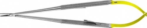 JACOBSON DUROGRIP TC Micro Needle Holder, straight, 200 mm (8"), round handle, with ratchet, non-sterile, reusable