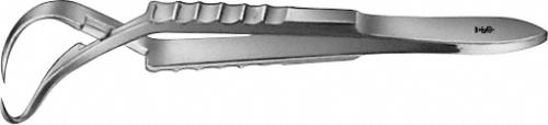 BACKHAUS Tuchklemme, gebogen, 105 mm (4 1/8"), spitz, Schraubschluss, unsteril, wiederverwendbar